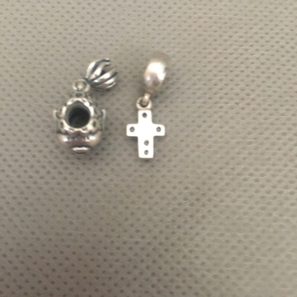 RETIRED authentic Pandora charms (fish & cross) - Picture 2 of 5